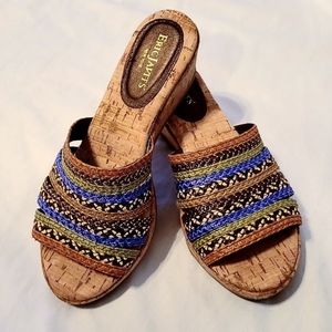 Eric Javits Multicolored Slip On Wedge Sandals